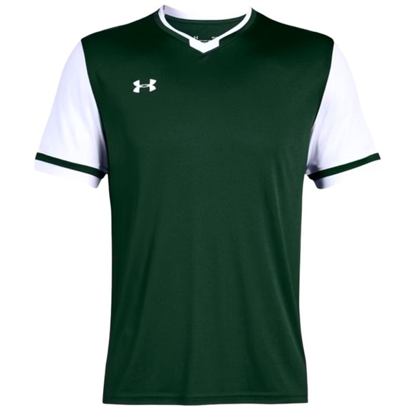 UNDER ARMOUR • Forest Green Maquina 2.0 Jersey Soccer Short Sleeve Shirt - Picture 1 of 7